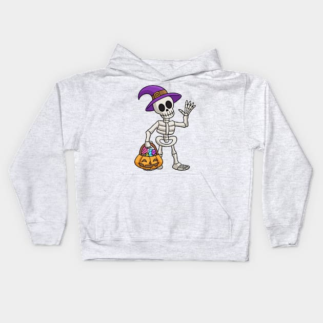 Halloween skull with treats Kids Hoodie by TheDesigNook